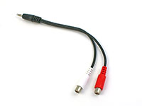 YM-35TRSM-2RCAF "Y" Cable (1) 3.5mm (1/8") mini-plug-male / (2) RCA-female, RCA connectors