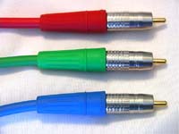 Canare LV-61S Component Video Cable Set, closeup of terminations