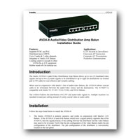 Intelix AVDA-8-F Audio/Video 1x8 Distribution Amplifier Balun, Manual - Click to download PDF