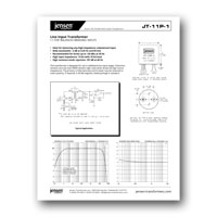 Jensen Transformers JT-11P-1 Data Sheet - click to download PDF