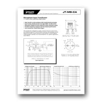 Jensen Transformers JT-MB-CA Specs - click to download PDF