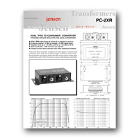 Jensen Transformers PC-2XR User Manual - click to download PDF