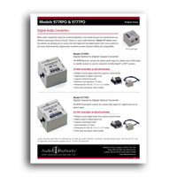 Audio Authority 977TPO Coaxial to TOSLink Optical Digital Audio Converter product focus sheet - Click to download PDF