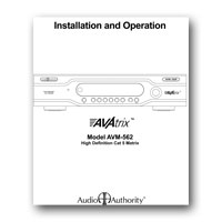 Audio Authority AVAtrix Installation and Operation Manual - click to download PDF