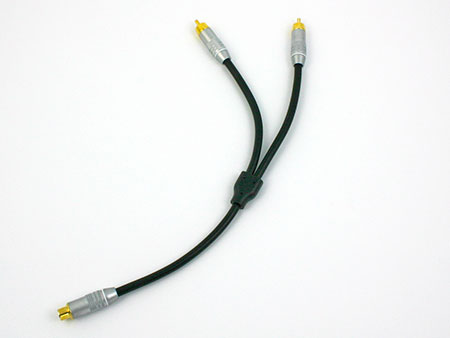 Cable Solutions OFHC Y Cable, 1 RCA female 2 RCA male  