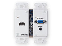 Intelix ASW-WP VGA/HDMI Input Auto-Switching Wallplate with HDBaseT Output, front view without cover plate