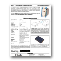 Intelix AVO-A2-WP-F Stereo Audio Wallplate Balun tech specs - click to download PDF