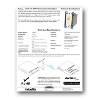 Intelix AVO-V1-WP-F Composite Video Wallplate Balun w/ RJ45 Termination, Tech Specs - click to download PDF