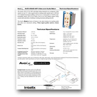 Intelix AVO-V2A2-WP-F Y/C or Dual Composite Video and Stereo Audio Wallplate Balun w/RJ45 termination tech specs - click to download PDF