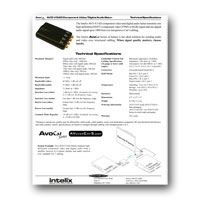 Intelix AVO-V3AD-F Component Video and Digital Audio Balun, Tech Specs - click to download PDF