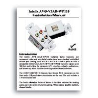 Intelix AVO-V3AD-WP110 Component Video and Digital Audio Wallplate Balun w/110 Punch-down Termination, Installation Manual in PDF format