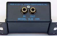 Jensen Transformers SUB-1RR ISO-MAX Low-Frequency Audio Input Isolator / Hum Eliminator - connections